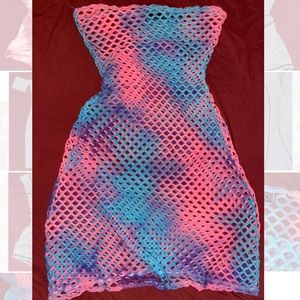 Multicolored Tie Dye Adrianna Sahar Mini Cover Up